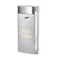 Personalized S.T.Dupont Slim 7 Single Torch Flame Lighter - Brushed Chrome with Free Laser Engraving