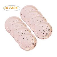 Swovo Birthday Cake Plates Party Pack Paper Dot Design,Disposable Paper Plates of 10 Set for Wedding Birthday Baby(Cups Not Included)