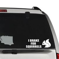 GottaLoveStickerz I Brake for Squirrels Nuts Removable Vinyl Decal Sticker for Laptop Tablet Helmet Windows Wall Decor Car Truck Motorcycle - Size (05 Inch / 13 cm Wide) - Color (Matte White)