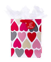 Hallmark Vida 13" Large Spanish Valentine's Day Gift Bag with Tissue Paper (Patterned Hearts)