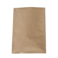 QQ Studio Open Top Kraft Mylar Heat Sealable Bags (100 Pack) (Brown Open Top, 2.4" x 3.4" (6cm x 8.8cm)