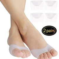 2 Pairs Ball of Foot Cushions Metatarsal Pads Pain Relief. Silicone Gel Feet Support Pad for Morton's Neuroma, Plantar Fasciitis & Metatarsalgia Instant Pain Relief. Wearable Ballet Shoes. (Half Toe)