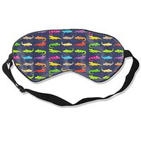 Premium Super Soft Breathable Eye Mask with Adjustable Strap - Kawaii Colorful Rainbow Alligator - Light Blocking Sleep Mask for Travel, Nap, Yoga, Meditation