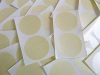 Minilabel 50mm Serrated Edge , Certificate Wafer Company Seal Labels , Stickers For Embossing , Awards & Rewards Ivory