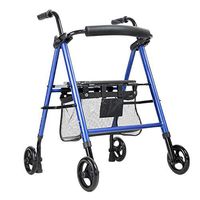 Standard Walkers Walker Collapsible Elderly Scooter Help People with Limited Mobility Disabled Auxiliary Equipment Four-Wheeled Trolley (Color : Blue, Size : 8065cm)