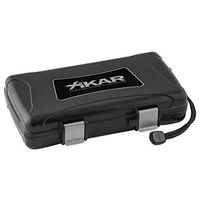 Xikar Cigar Travel Humidor, Extreme Protection, Rugged, Travel Case for 5 Cigars, Airtight, Watertight, Crushproof, Includes 1 Mini Humidifier