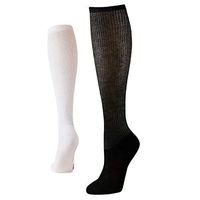 +MD 4 Pack Women’s Extra Wide Non-Binding Diabetic and Circulatory Bamboo Over The Knee Socks with Cushioned Sole 2Black2White9-11