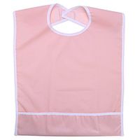 Adult Bib Waterproof Adult Eating Bib Reusable Mealtime Clothing Protector Dining Aid(Pink)