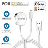 Updated 2019 Version Watch Charger Magnetic Cable for iWatch 5/4/3/2/1, 2in1 Wireless Charging Cable Competible with Apple Watch Series 5/4/3/2/1 and iPhone XR/XS/XS Max/X/8/8Plus/7/7Plus/6/6Plus