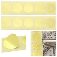 Gold Foil Stickers,Yoption 200 Pcs Embosser Stamp Sealing Blank Certificate Self-Adhesive Stickers,Perfect for Certification,Graduation,Notary Seals,Corporate Seals,and Personalized Monogram Emboss