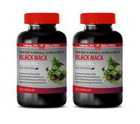 Male Energy Supplements - Black MACA 1000 MG - Premium Herbal Supplement - maca Root Extract Complex - 2 Bottles 180 Vegetable Capsules
