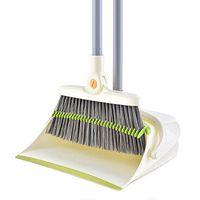 Esdella Broom and Dustpan Set, Standing Upright Dustpan with Broom Comb for Hairs Furballs Sweeping