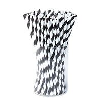 100-pack Paper Drink Straws Biodegradable - Value Pack Eco-frendly Straws Bulk with for Party Supplies | Birthday | Wedding | Baby Shower