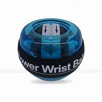 Linekong Auto-Start 2.0 Power Ball Wrist Trainer Ball Forearm Exerciser Wrist Strengthener Workout Toy Spinner Gyro Ball with LED Lights(Blue)