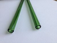 Set of 2-Beautiful, Crystal Clear, Emerald Green Straws 9.5mm x 8 in w/Brush