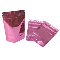 100 Pcs Colorful Stand Up Zip Lock Bags Pouch,Mylar Aluminum Foil Standing Zipper Plastic Pouches Bags Bottom Gusset Pouch Keep Aroma Zip Lock Bags (Pink, 8.5x13x2.5 cm(3.35"x5.12"x0.98"))