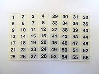 Minilabel Silver 16X10mm Consecutive, Sequential Number Sequence Labels, Numbering Stickers, From 1-56