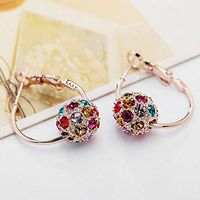 Rhinestone Woman Stud Earrings Hoop Earrings Colorful Crystal Ball Earrings Best Accessory Jewerly Women Design Cheap Bright Designer Novelty Pendant Girls
