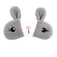 Sun Kea Cute Bunny Eye Mask Rabbit Sleeping Eye Cover for Shift Work Nap Blindfold for Boys Girls Women (Gray White Rabbit)