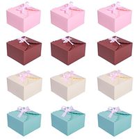MissShorthair Gift Boxes, 12 Pack Solid Color Decorative Boxes for Small Gifts, Favor Boxes for Christmas, Wedding, Birthday, Party, Holidays