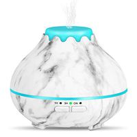 OliveTech Mini Essential Oil Diffuser,150ml Ultrasonic Aroma Humidifier, 7 Color LED Lights, Auto Shut Off - White Marble