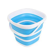 Pinze 10 L Folding Camping Bucket, Collapsible Silicone Water Bucket, Foldable Round Tub, Outdoors Wash Pail, Collapsible Plastic Bucket for Car Camp