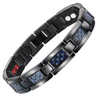 Fenglig Men's Bracelet for Arthritis Pain Relief 4-in-1 Magnetic Titanium Steel Bracelet Cool Carbon Fiber Bracelet Gifts for Him,Blue