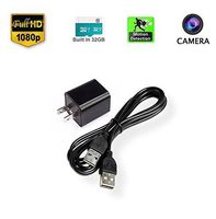 USB Wall Charger Camera - Two Recording Modes 1920 x 1080p HD Video Cam Resolution with Mic- 32G Internal Memory - Mini Wireless Security System - Motion Detection Sensor - Perfect Surv