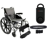 Karman S-Ergo 115 Ultra Lightweight Ergonomic Wheelchair | Seat Size 18" X 17" | Swing Away Footrest | Fixed Wheels and Mag Wheels in Silver & Free 130 dB Black Safety Alarm! + Black Belt!