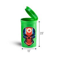 North Korea Flag Skull First Aid Case Pill Container ID 7063G