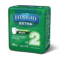 FitRight Stretch Extra Adult Diapers, Disposable Incontinence Briefs with Tabs, Moderate Absorbency, Large / X-Large, 51"-70", 4 packs of 20 (80 total)