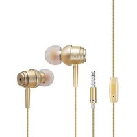 Gooyu Metal Earphones with Microphone in-Ear Earbud Headphones Noise Isolating Earbuds for iPhone iPad iPod Samsung?Android Smartphones Tablets Laptop Mac Computer MP3/4-Golden