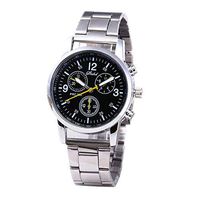 Fxbar,Casual Mens Watches Neutral Quartz Analog Wristwatch Steel Band Watch Dress Watch(Black)
