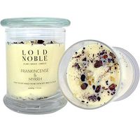 LOID NOBLE’s Pure Frankincense and Myrrh Essential Oil Soy Wax Candle with Myrrh & Frankincense Resins | Spiritual Awakening | Meditation | Healer | Aromatherapy | Double Cotton wicks | Coloring Free