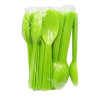 Plastic Green Spoons 4.5 inch Disposable Small Spoon Dessert Taster Ice cream Jelly Frozen Yogurt Mini Tasting Sample Banquet Kitchen Appetizer Utensils Kid Party Family Home 50 Pcs by Havilah7