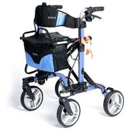 MOVE-X Folding Rollator Deluxe 4-wheel Walker Foldable Light Weight - Blue from