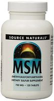 Source Naturals MSM (Methylsulfonylmethane), 750mg, 120 Tablets