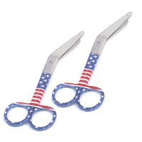 LAJA IMPORTS 2 New EMT 5.5" Lister Bandage Scissors American Flag Colored German Grade Stainless