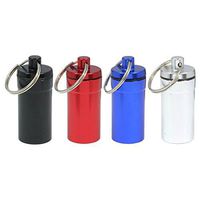 GC - 4pc Water Resistant Medium Size Alunimum Pill Containers w/ Keychain Geocaching Tool *US FAST FREE SHIPPER*