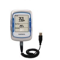 Gomadic Coiled Power Hot Sync USB Cable for The Garmin Edge 500 with Both Data and Charge Features - Uses TipExchange Technology