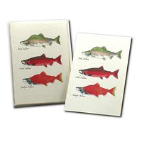 Earth Sky + Water - Salmon Trio Notecard Set - 8 Blank Cards with Envelopes