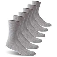 Facool Diabetic Ankle Socks, Non-Binding Losse Top Seamless Toe Diabetes Socks Men Women 6-Pair Grey XX-Large