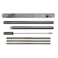 LASTRA High Fashion Reusable Stainless Steel Straw Set 3 Metal Nested Drinking Straws Stainless Steel Housing Wide Smoothie Straw Standard Soda Straw Hot Beverage Sip/Stir Straw (Brushed Stainless)