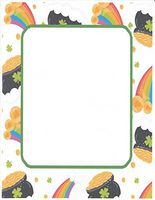 St. Patrick Day Rainbows & Pots Of Gold Stationery Printer Paper 26 Sheets