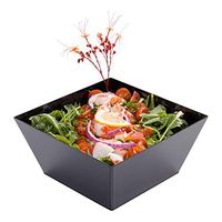 Medium Modern Bowl - Square Black Bowl -  Perfect for Catered Events, Weddings, Parties, Banquets - 6.7" x 6.7" 18 Ounce - 25ct Box - Restaurantware