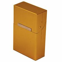 Bleiou 2pcs/lot Cigarette Case Aluminum Metal Cigar Cigarette Box Holder Tobacco Storage Case Pouch 20pcs Cigarettes Container Gift(Golden)