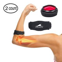 Achiou Tennis Elbow Brace for Tendonitis (2 Pack) with Compression Pad,Prevent Golfer's,Squash,Hyper Extension,Fishing,Weightlifting,Elbow Pain Relief,Includes One Adjustable Elbow Support Braces