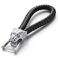 CHAMPLED Jaguar Emblem Keychain Keyring Logo Fashion Titanium Double Symbol Sign Badge Personalized Custom Logotipo Quality PU Leather Nice Gift for Man Woman