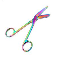 LAJA IMPORTS Lister Bandage Scissors 5.5" Stainless Steel with Multi Color Rainbow Titanium Coating