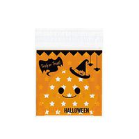 Kissitty 190Pcs Halloween Cartoon Cellophane Treat Bags 5.08x3.98" Self Adhesive Candy Cookies Gift Wrapping Pouch Bags